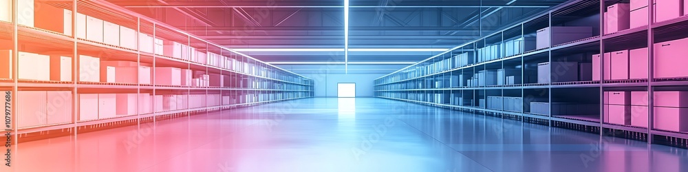 Supply Chain Optimization Visualizations with Futuristic Factory Interior Layout