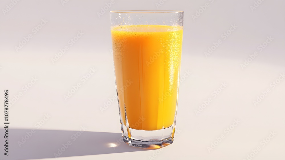 A glass of orange juice with condensation on the glass A glass of orange juice with condensation on the glass