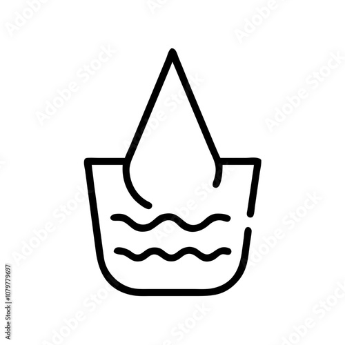 Clean waters symbol icon in black and white design for environmental conservation and sustainability concept