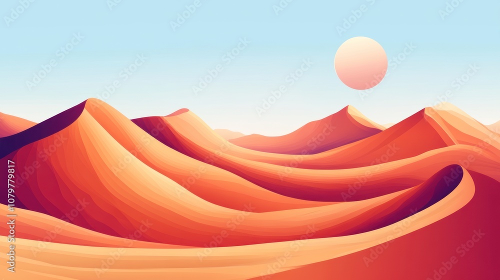 Desert Landscape with Sunset Desert Landscape with Sunset