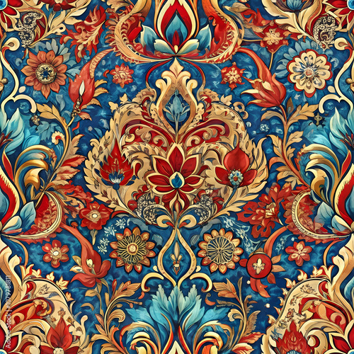 Wallpaper Mural Persian-Inspired Luxurious Seamless Pattern. Perfect for: Persian Themed Events, Vintage Celebrations Torontodigital.ca