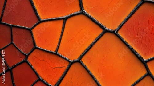 Explore the intricate patterns and textures of vibrant orange leather for your design projects