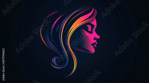 Neon Woman Silhouette