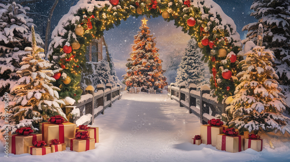 Obraz premium Backdrop Christmas Design Background Noel
