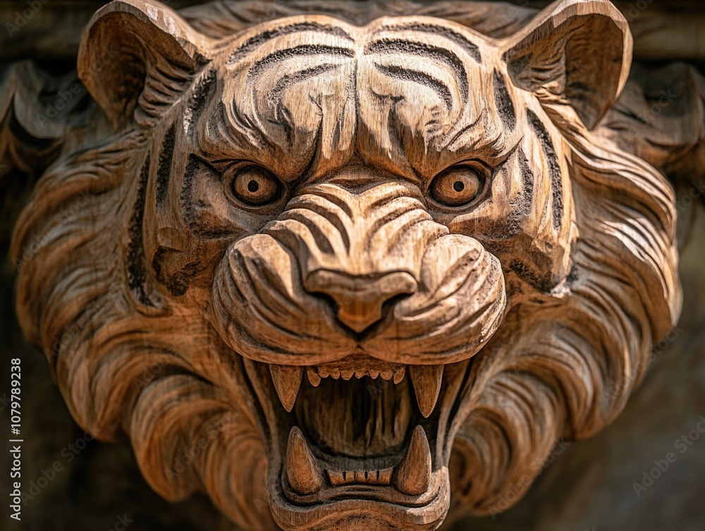 Tiger Carving Close Up Tiger Carving Close Up