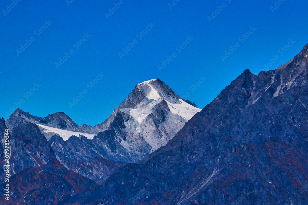 Lesser peak west of Karyolung and Numbur visible from Zatrwa La Pass,4610 m as part of the Dudh Kosi valley panorama on route to Mera Peak,Nepal Lesser peak west of Karyolung and Numbur visible from Zatrwa La Pass,4610 m as part of the Dudh Kosi valley panorama on route to Mera Peak,Nepal