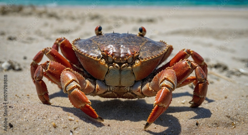 Close-Up of Angry Crab on Sandy Beach, Cuba Close-Up of Angry Crab on Sandy Beach, Cuba