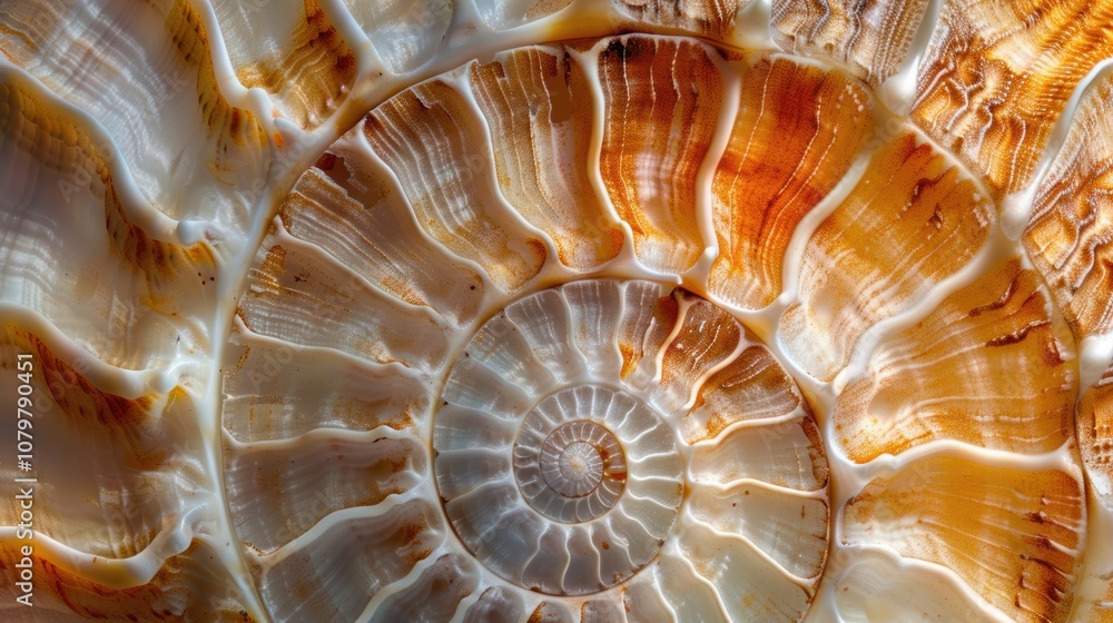 Abstract wallpaper featuring a nautilus shell, with a focus on its detailed swirl. The shell's natural beauty is a perfect example of marine life and nature. Abstract wallpaper featuring a nautilus shell, with a focus on its detailed swirl. The shell's natural beauty is a perfect example of marine life and nature.