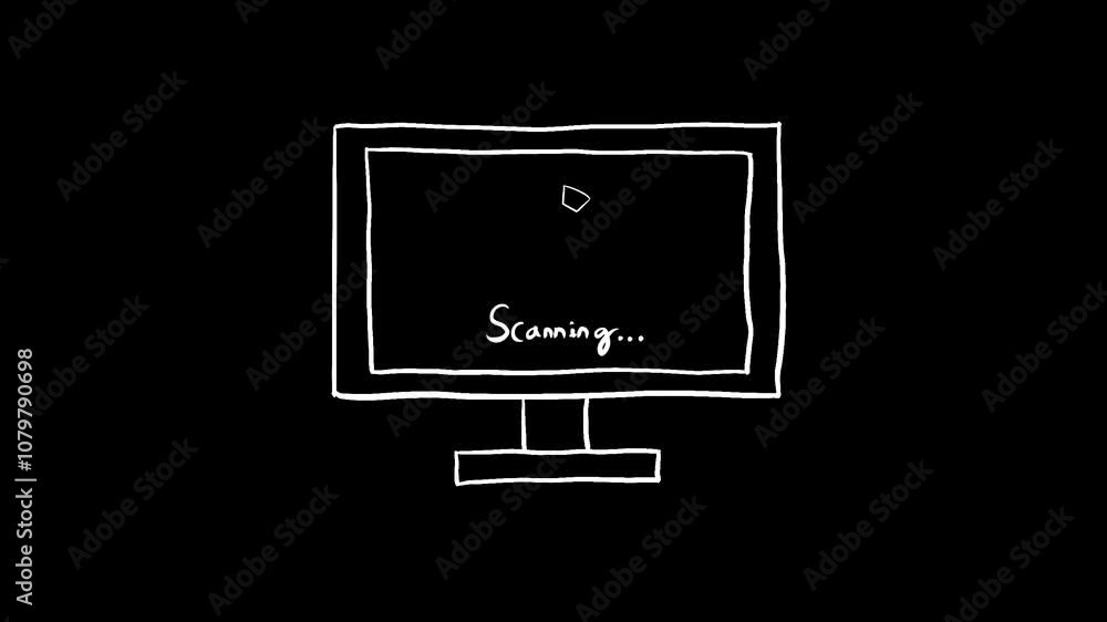 A simple drawing of a computer monitor displaying A simple drawing of a computer monitor displaying
