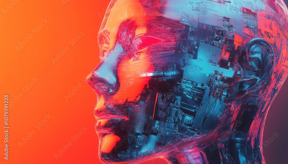 Technology Integration with Human Mind. Future of Digital Intelligence. Technological Consciousness Concept. Tech Background. Technology Integration with Human Mind. Future of Digital Intelligence. Technological Consciousness Concept. Tech Background.