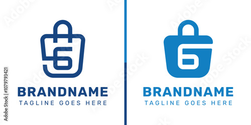 Letter G Shopping Bag Logo Set, symbolizing convenience, style, and retail