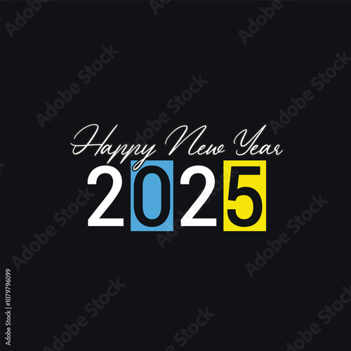 2025 Happy New Year design vector. colorful and trendy new year 2025 design template