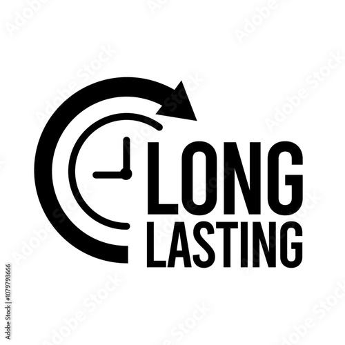 Long lasting icons set, logo, label, badge, sticker, symbol, emblem, stamp, black, line, flat vector, isolated illustration. Pharma or beauty label for product packaging design.