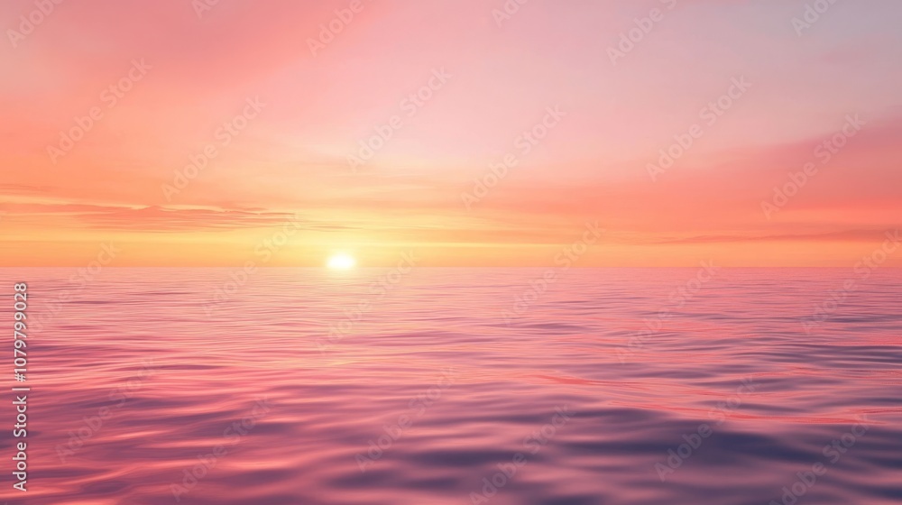 Tranquil Sunset Horizon - Serene Landscape Illustration in Warm Colors for Lifestyle Brands Tranquil Sunset Horizon - Serene Landscape Illustration in Warm Colors for Lifestyle Brands