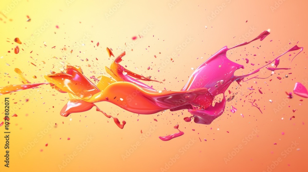 Vibrant splashes of paint creating a dynamic visual effect. Vibrant splashes of paint creating a dynamic visual effect.