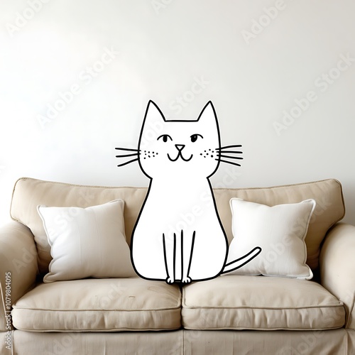 Purrfectly Cozy: A Cute Cat Wall Art photo