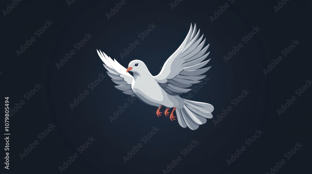 Fototapeta premium White Dove in Flight
