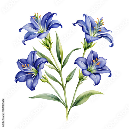 purple flowers isolated on white