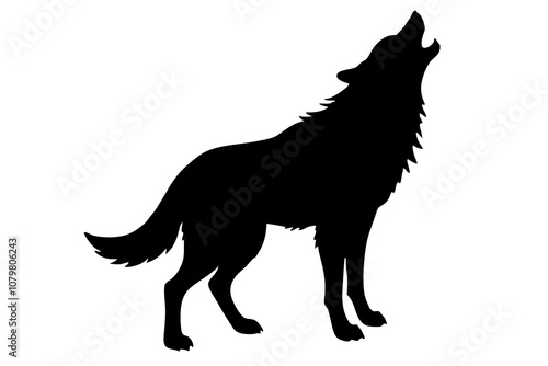 Wolf Howling | isolated vector illustration on white background photo