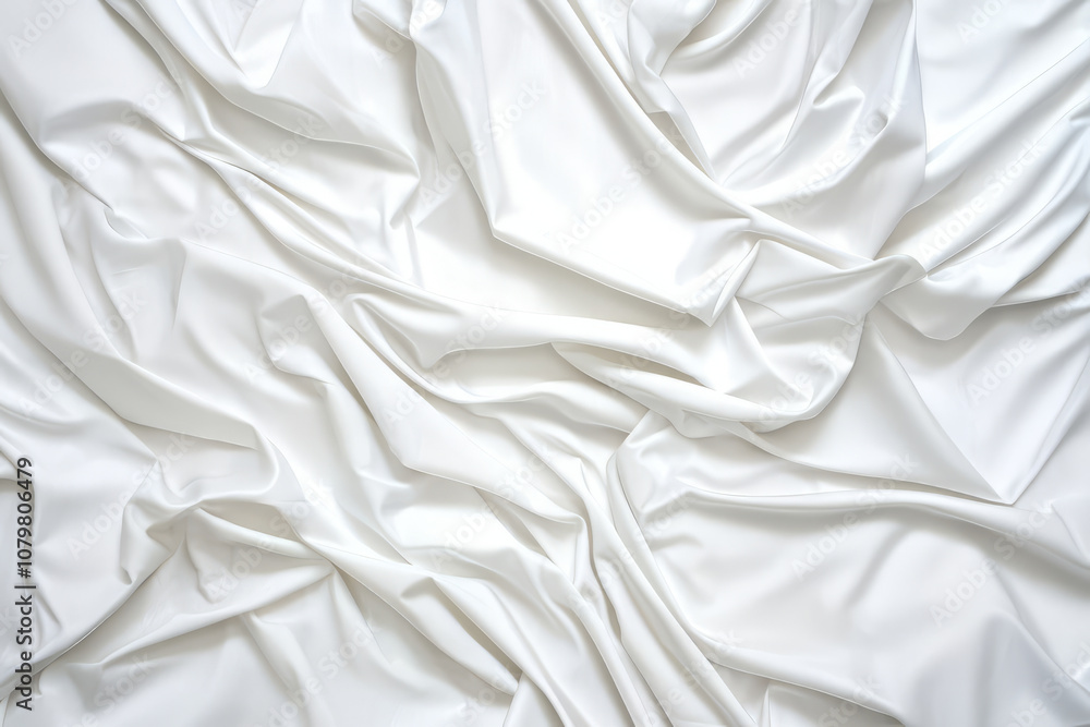 Obraz premium Soft white fabric with elegant folds and smooth texture