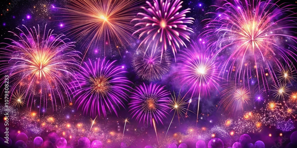 A Night Sky Filled with Brilliant Fireworks and Glimmering Stars, a Symbol of Celebration and Joy A Night Sky Filled with Brilliant Fireworks and Glimmering Stars, a Symbol of Celebration and Joy