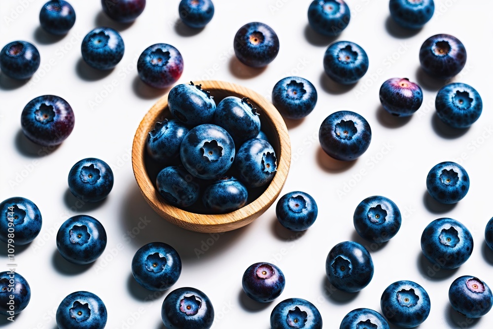 Isolated Fresh Blueberries on White Background for Healthy Cooking and Snacking Isolated Fresh Blueberries on White Background for Healthy Cooking and Snacking