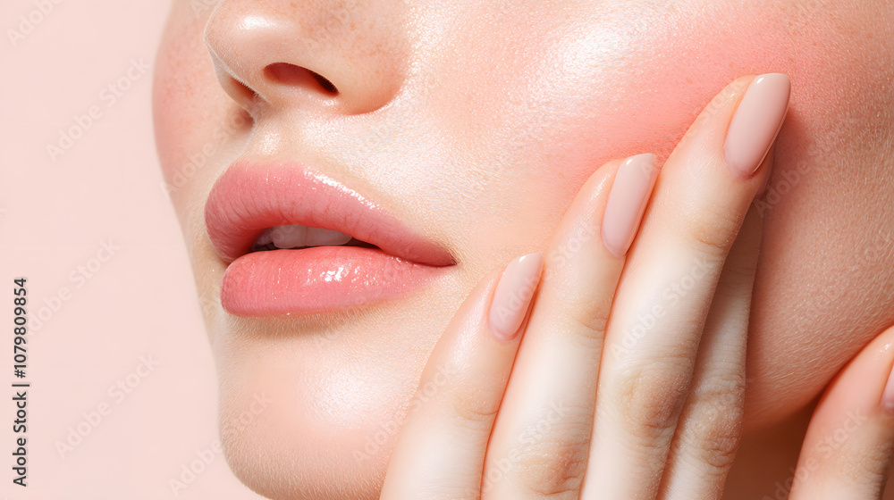 Fototapeta premium Elegant High-Fashion Beauty Portraits with Radiant Skin, Glamorous Makeup, and Luxurious Skincare Glow.