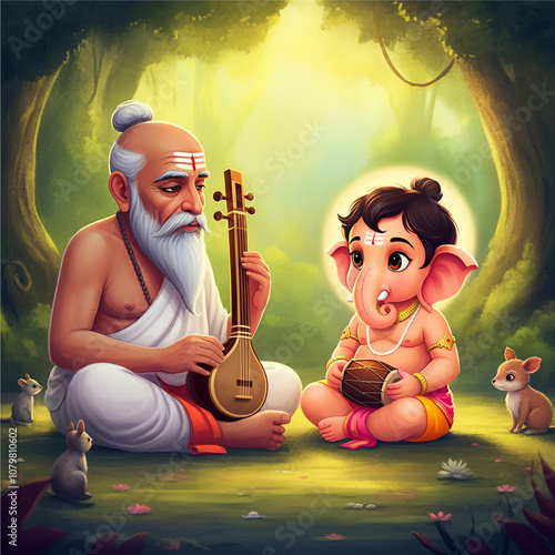Young Lord Ganesha learns m...