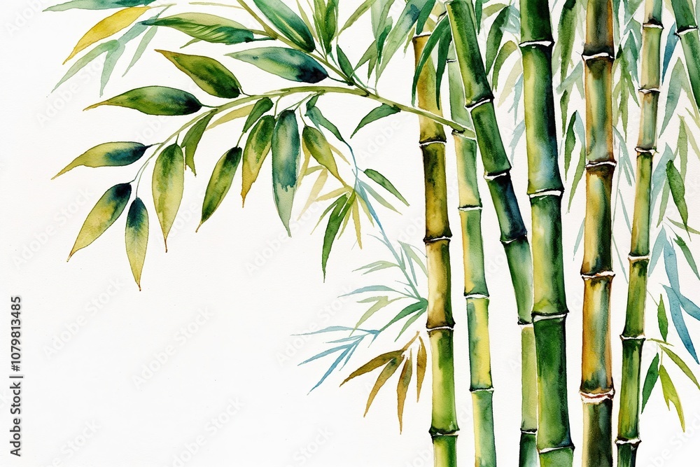 Obraz premium Creative Bamboo Artwork in Soft Watercolor for Artistic Expressions