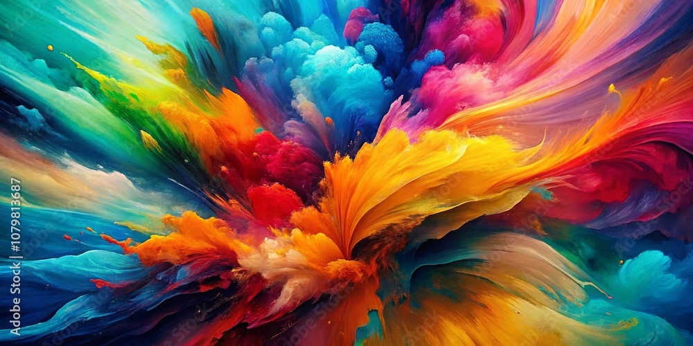 custom made wallpaper toronto digitalAbstract Painting of Vibrant Colors Swirling and Intertwining in a Symphony of Artistic Expression