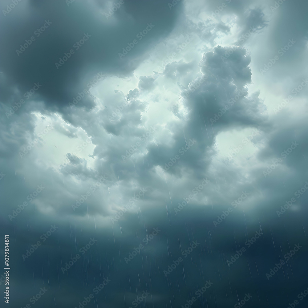 A cloudy sky with rain A cloudy sky with rain