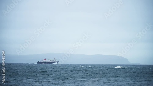 Caledonian MacBrayne Ferry in the Scottish Highlands Near Isle of Mull