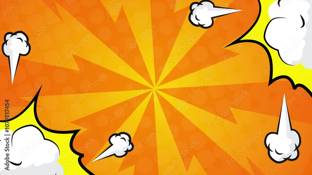 pop art background with comic book style and colorful panels with space for text seamless 4k video background motion pop art design