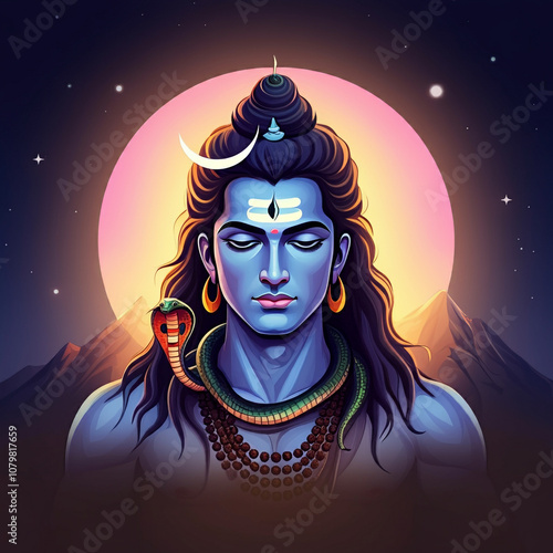 Lord Shiva in a meditative ...