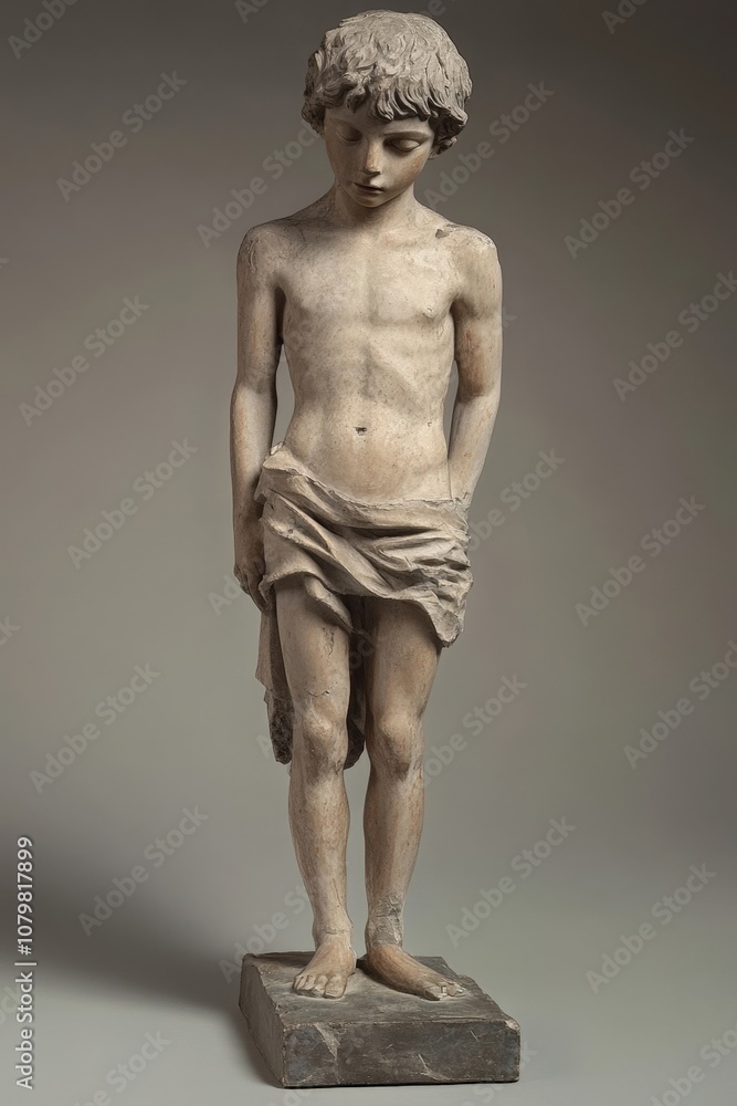 Detailed sculpture of a young male figure in a classical style Detailed sculpture of a young male figure in a classical style