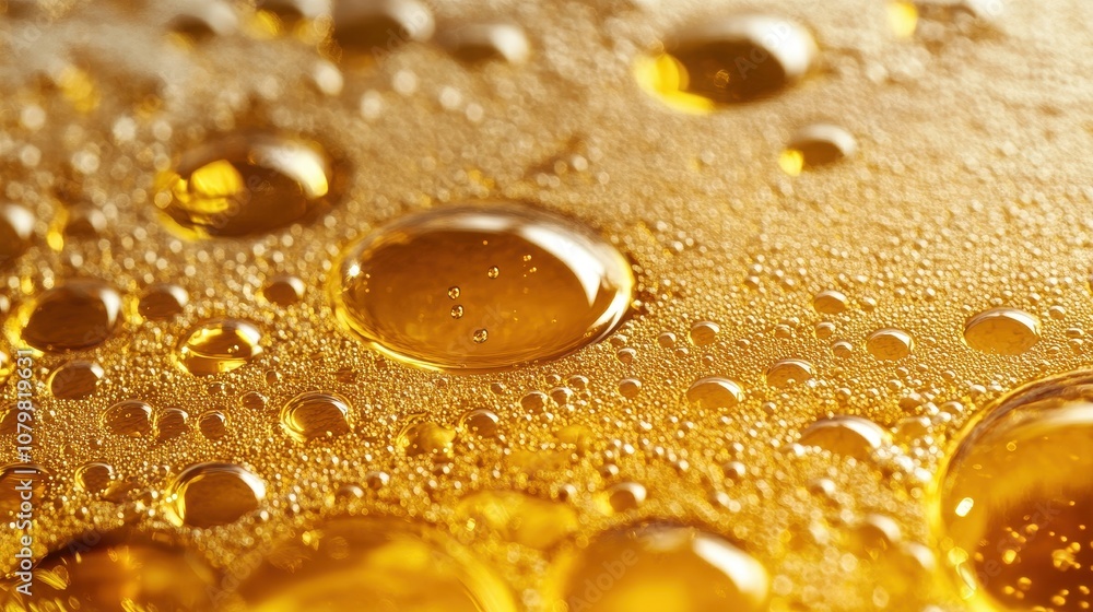 Close-up shot of golden liquid bubbles. This photo can be used for various purposes, such as illustrating the concept of luxury, wealth, or even nature. Close-up shot of golden liquid bubbles. This photo can be used for various purposes, such as illustrating the concept of luxury, wealth, or even nature.
