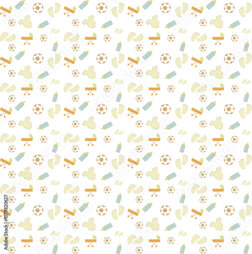 Cute Toddler Baby Repeat Seamless Pattern 