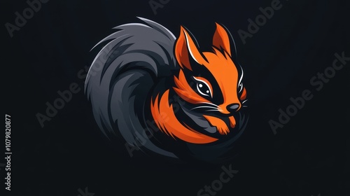 Orange Squirrel Illustration photo