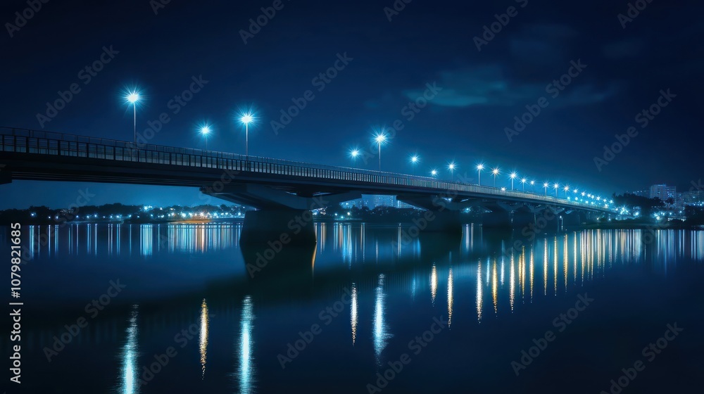 Night Bridge Reflection Night Bridge Reflection