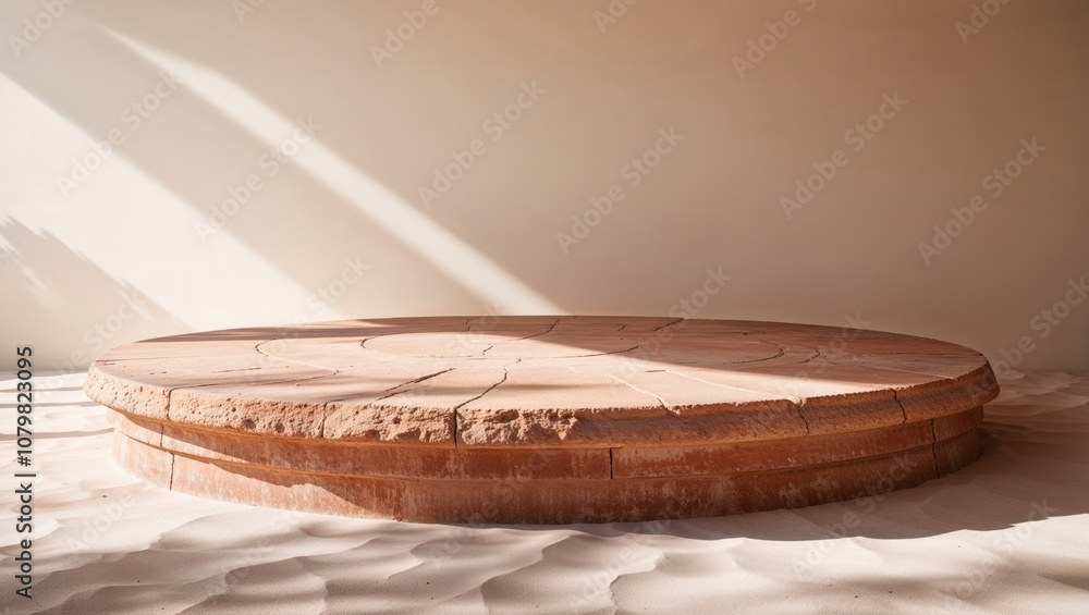 Sculptural Sandstone Platform in Desert Tones Sculptural Sandstone Platform in Desert Tones