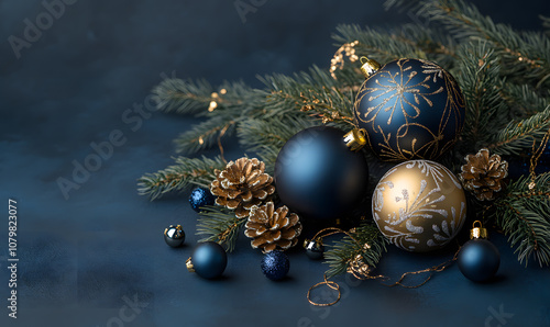 Christmas and New Year designs with festive ornaments, golden snowflakes, cozy wreaths, and sparkling holiday accents for wallpaper and greeting cards