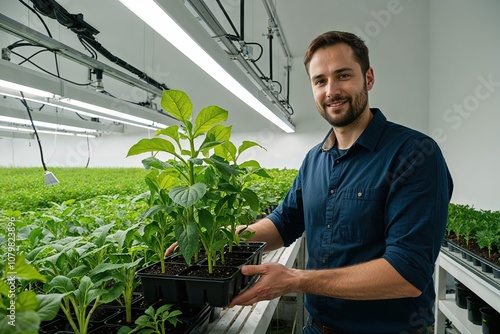 Revolutionary Agronomist Enhancing Plant Cultivation Using Cutting Edge Laboratory Techniques photo