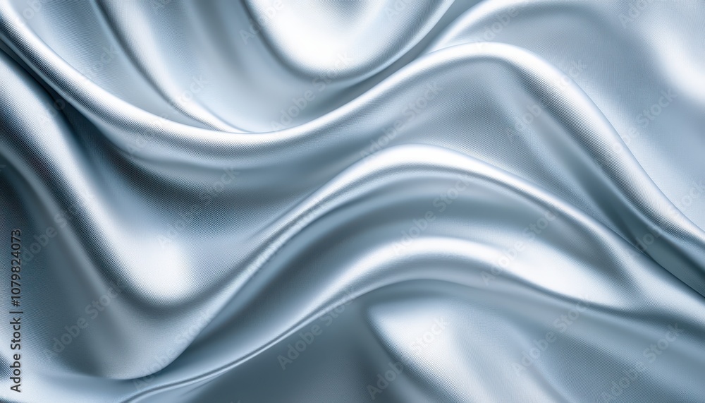 Fototapeta premium Abstract Silver Silk Fabric.