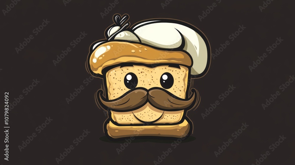 Bread with a Mustache and a Chef Hat Bread with a Mustache and a Chef Hat