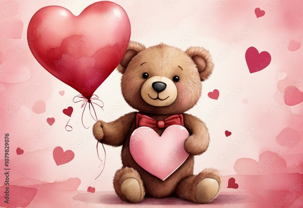 Valentines love heart with Teddy day Valentines love heart with Teddy day