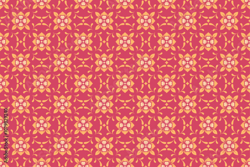 Pink Flowers Batik Seamless Pattern