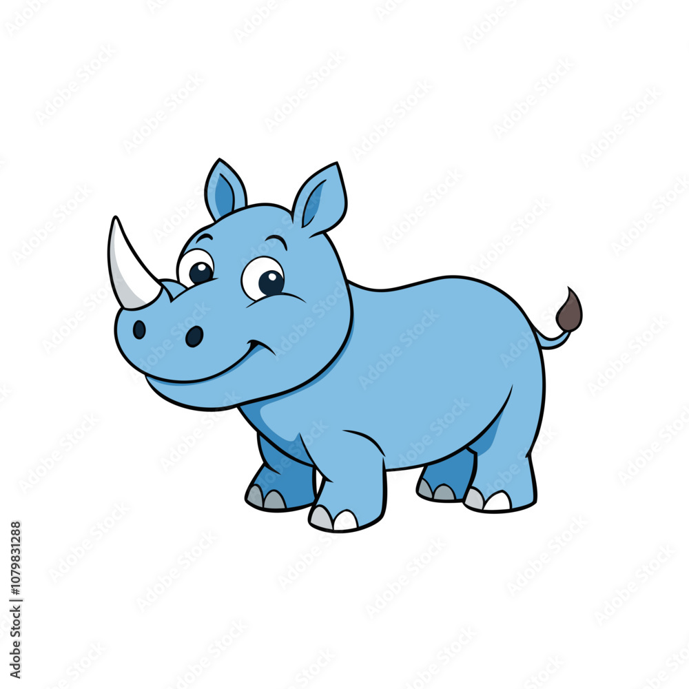 Naklejka premium Rhino cartoon vector