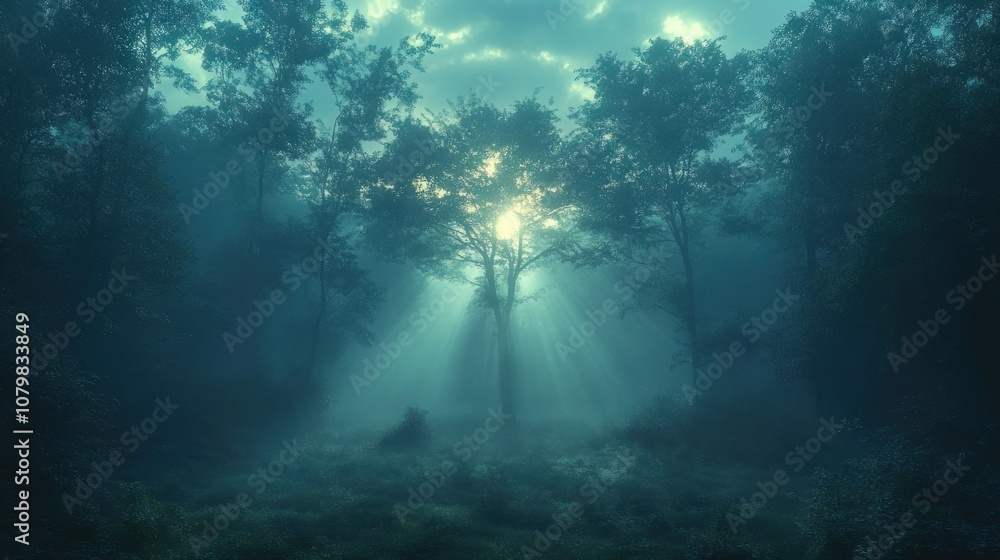 Obraz premium Mystical Forest Sunrise