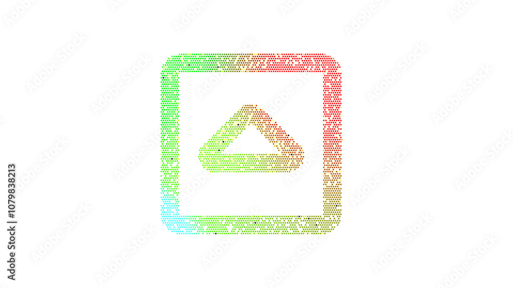 Icon caret square up is made up of LED square shapes. There are bright diodes and there are black dead diodes Icon caret square up is made up of LED square shapes. There are bright diodes and there are black dead diodes
