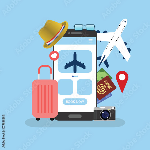 Illustration collection of travel and vacation concepts of vector 